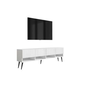 Mueble tv contemporáneo - blanco mate - panel 16 mm - 170 x 32 x 52 cm