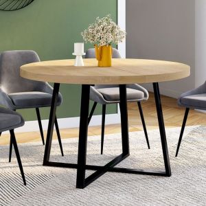 Mesa comedor redonda selma madera negra - 110 cm
