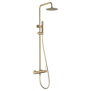 Conjunto ducha monomando line oro cepillado-imex