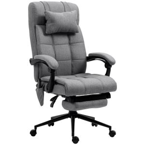 Silla de masaje lino, espuma, acero,tablero multicapa color gris