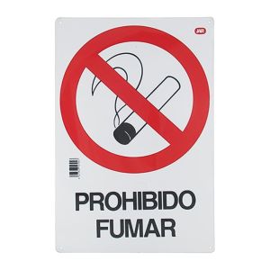 Cartel obra prohibido fumar
