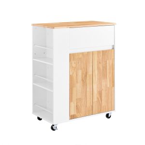Sobuy carrito de cocina blanco de madera