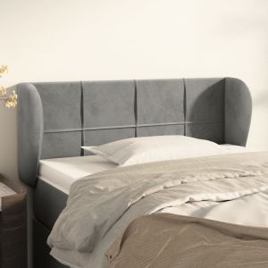 Cabecero de terciopelo gris claro 93x23x78/88 cm eso7298