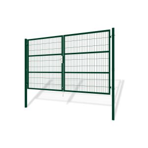 Puerta abatible de malla verde razo 3m al.180cm
