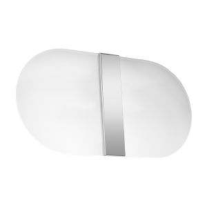 Lámpara de pared salia 2 blanco/cromo vidrio/acero 35x18x5cm