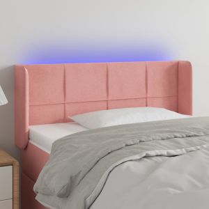 Cabecero con LED de terciopelo rosa 103x16x78/88 cm eso2742