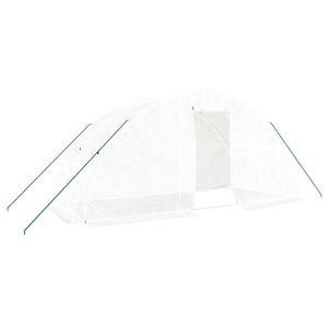 vidaXL invernadero con estructura de acero blanco 10 m² 5x2x2,3 m