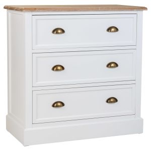 Cómoda de madera blanca 80x40x80