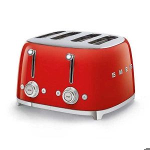 Tostadora smeg de 4 rebanadas años 50 - roja - 6 niveles de tostado - funci