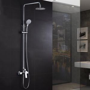 Imex - columna ducha monomando con grifo cromado serie luxor
