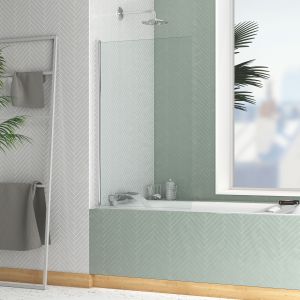 Mampara de bañera 70x120cm - perfil cromo - cristal templado 4mm-elementary