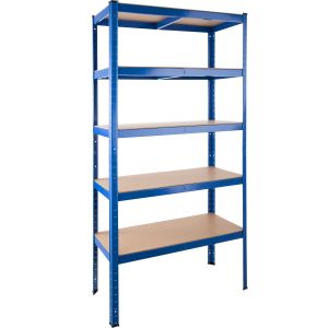 Tectake estantería metálica, 5 baldas hasta 875 kg, 90,5x40,5x180,5 cm azul
