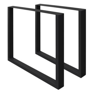2x patas de mesa industrial 60 x 72 cm acero negro perfiles cuadradros