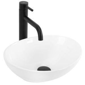 Rea lavabo sobre encimera sofia mini white oval, 35x27x13 cm