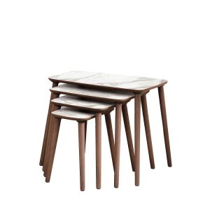 Mesa nido (4 piezas) de madera <<luci>> 70 x 40 x 55 cm - blanca