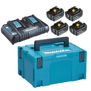Energy pack 4 baterías bl1860b 18 v 6 ah + cargador doble dc18rd en caja ma