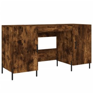 vidaXL escritorio madera de ingeniería roble ahumado 140x50x75 cm