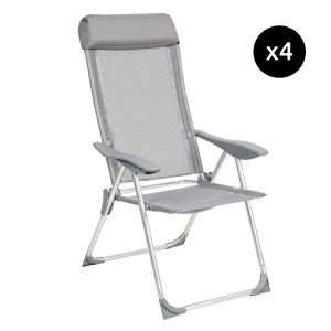 4 sillas de aluminio plegables con respaldo