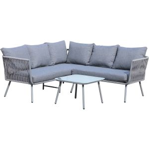 Muebles de jardín de cuerda tejida "zanzíbar" - gris claro