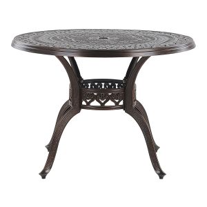 Mesa de jardín salento 102 cm 102 cm metal marrón oscuro