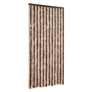vidaXL cortina antimoscas chenilla beige y marrón claro 100x230 cm