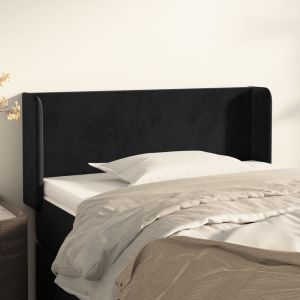 Cabecero de terciopelo negro 83x16x78/88 cm eso5932