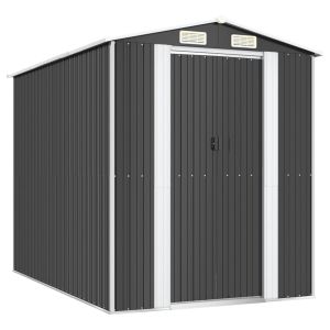 vidaXL cobertizo de jardín acero galvanizado antracita 192x274x223 cm