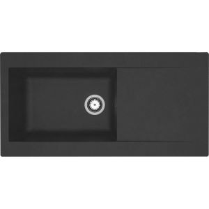 Fregadero encastrable de resina 1000 x 500 mm 1 seno grande - negro - strad