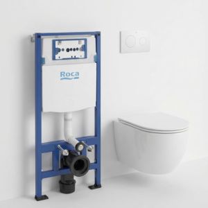 Roca duplo + pl10 blanco mate + wc kp round pro total clean