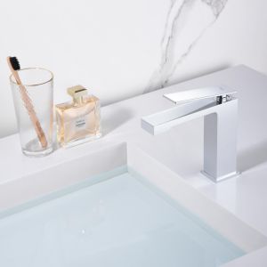 Imex - grifo monomando lavabo caño bajo cromado serie pisa