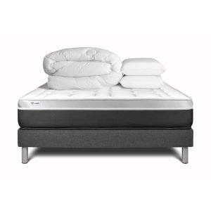 Pack cama completa - colchón 200x200cm + somier con láminas (kit) + 2 almoh
