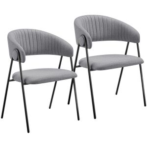 2 sillas de comedor de tejido acolchado 60 x 58 x 85 cm gris