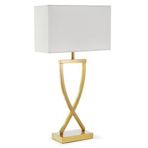 Lámpara de mesa moderna con base, 60w, 27 x 12 x 51,5 cm, latón