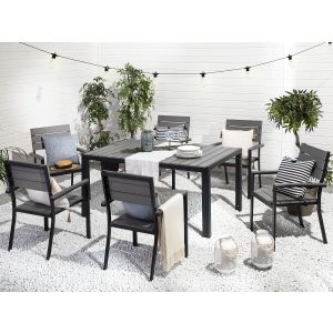 Conjunto de comedor exterior 6 plazas como gris