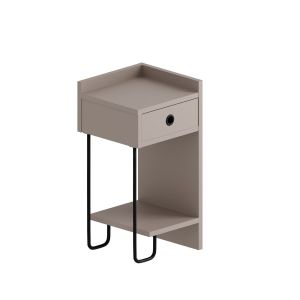 Mesita de noche recta de madera <<sirius>> - 32 x 30 x 61 cm - moka claro
