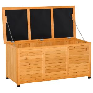Baúl de almacenaje madera de abeto color madera 127x56x60 cm outsunny