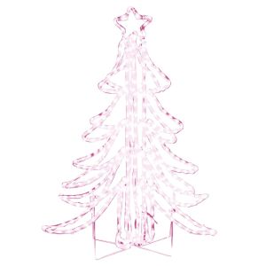 vidaXL figura árbol navidad plegable 3 pzas blanco cálido 87x87x93 cm