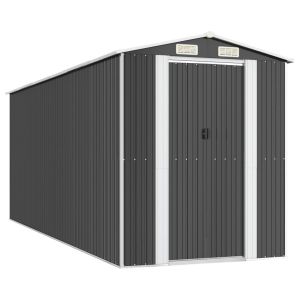 vidaXL cobertizo de jardín acero galvanizado antracita 192x523x223 cm