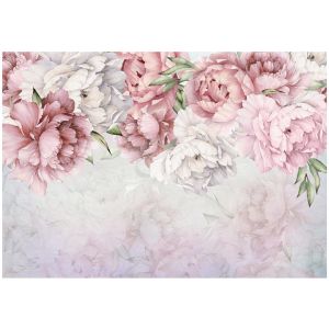 Papel pintado flores peonías 400x280 fotomurales dormitorio tnt