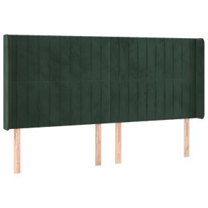 vidaXL cabecero con orejas de terciopelo verde oscuro 183x16x118/128cm