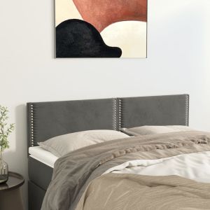 Cabeceros 2 unidades terciopelo gris oscuro 72x5x78/88 cm eso3647