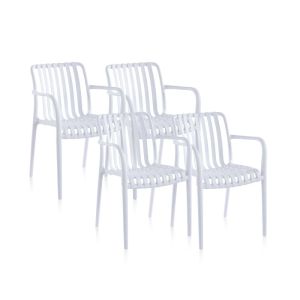 Pack 4 sillas de exterior 57,5x55,5 cm jamie arm blanco