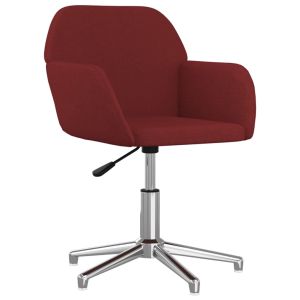 vidaXL silla de oficina giratoria tela rojo tinto