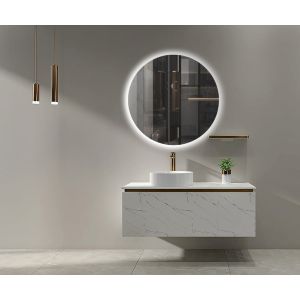 LEDimex-espejo oporto ø80 redondo retroiluminado LED frío