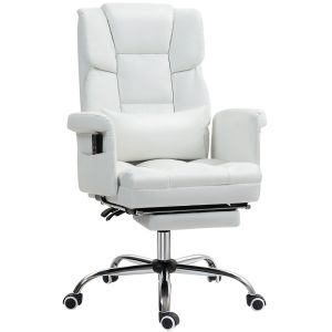 Silla de masaje 69x65x115 cm pu color blanco Homcom