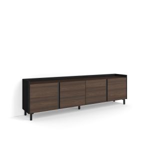 Mueble tv, 207x35x61cm, roble oscuro y negro, rf4576