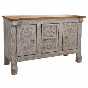 Aparador de madera marrón 124x47x76