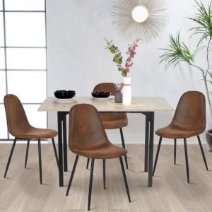 Sillas escandinavas ante marrón lote 4 42.5*54.5*86cm