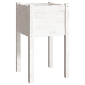 vidaXL jardinera de madera maciza de pino blanco 40x40x70 cm
