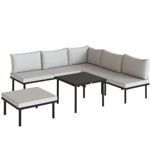 Muebles de jardín 116x60.5x64 cm metal, poliéster color gris Outsunny